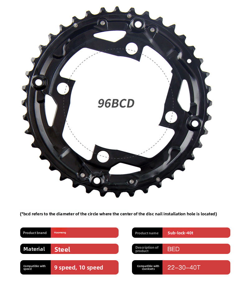 Plateaux de VTT Haomeng Prowheel Hollow Repair 22T 32T 42T à une seule dent_voghion.com