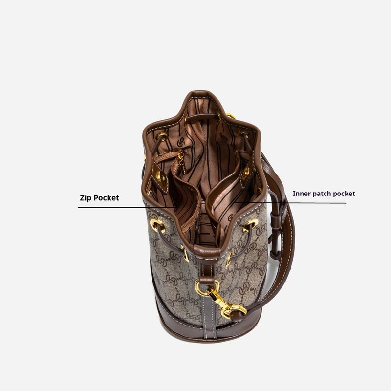Sacs seau en cuir et sac à bandoulière à cordon pour femme, fourre-tout moyen et sac à main hobo avec deux bandoulières_voghion.com