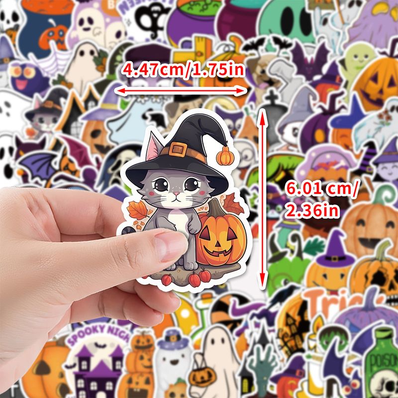 Stickers 100 Cute Halloween Graffiti Stickers For Cups, Computers, Luggage, Waterproof Decorative Stickers_voghion.com