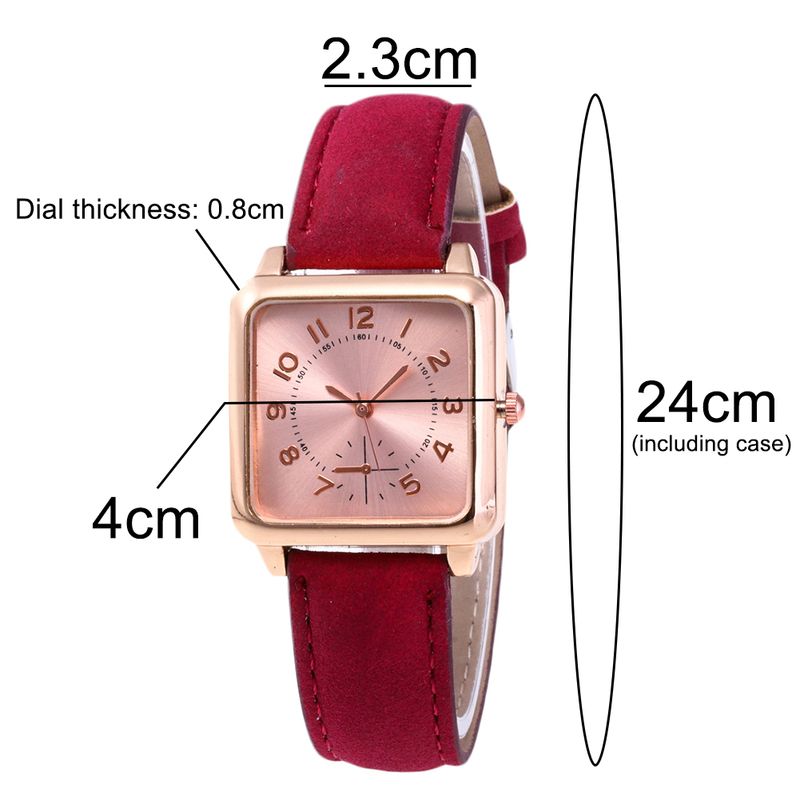 Yamaler orologio da polso analogico al quarzo analogico da donna con cinturino in pelle quadrante quadrato con numeri arabi_voghion.com