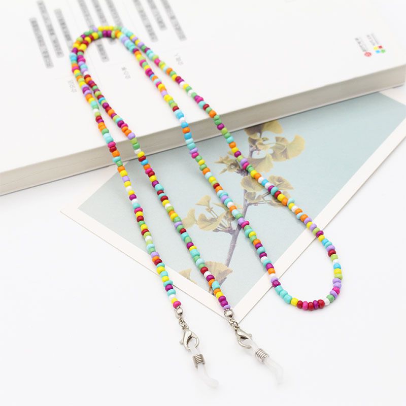 Japanese And Korean Colorful Mixed Rice Beads High-End Glasses Anti-Drop Mask Chain_voghion.com