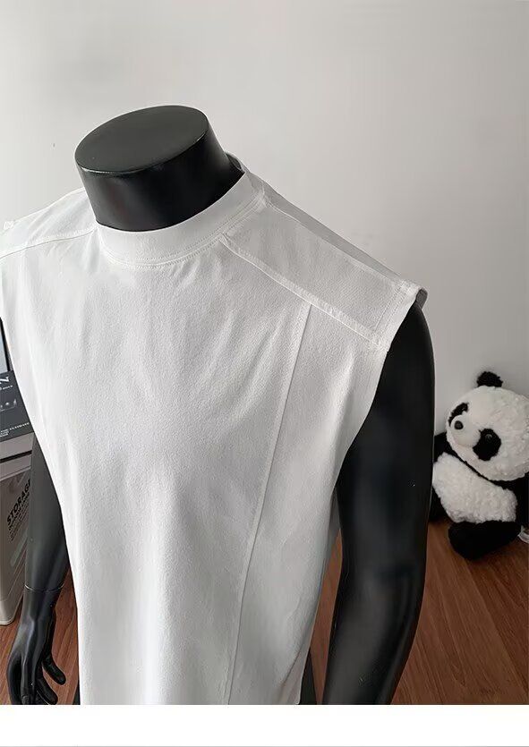 Gilet senza maniche da uomo – Misto lino traspirante, collo alto, vestibilità comoda (casual estivo, asciugatura rapida, taglie dalla M alla 3XL, antipiega)_voghion.com