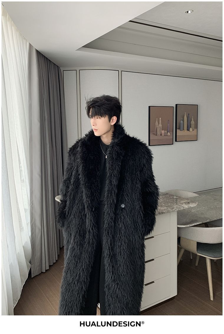 Herrenbekleidung Herbst und Winter Neue Mode Ledermantel Fuchs Wintermantel Dicke warme Pelz Windjacke_voghion.com