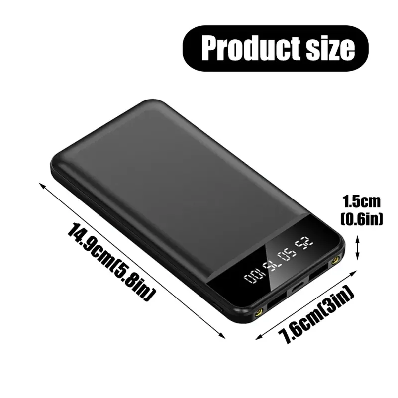 Power Bank portatile da 50000 mAh con display digitale a LED, batteria esterna con doppia porta USB per giacca con riscaldamento rapido_voghion.com
