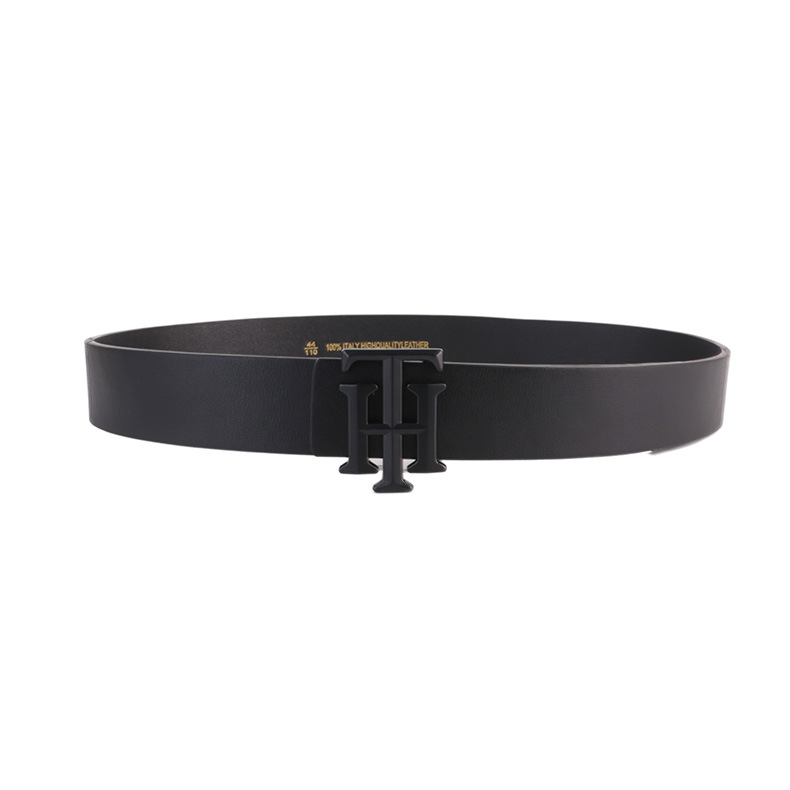 Live-Streaming von TomH-Buchstaben-Jeans aus echtem Leder für Herren mit glattem Schnallengürtel für Herren_voghion.com