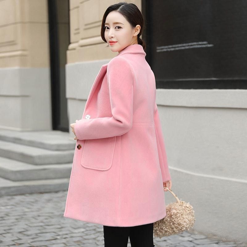 2025 Coat For Women, Mid-Length Korean Style, New Autumn And Winter Women's Fashion, Petite Trendy Thick Woolen Overcoat_voghion.com