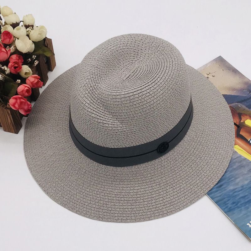 Cappello da sole da donna primaverile ed estivo pieghevole Cappello Panama British cappello di paglia con protezione solare Cappello da spiaggia_voghion.com