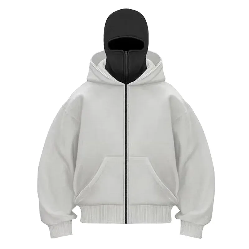 Felpa con cappuccio da uomo, pullover a maniche lunghe, felpa con doppio cappuccio, felpa casual patchwork da uomo, felpa con tasca con cerniera_voghion.com