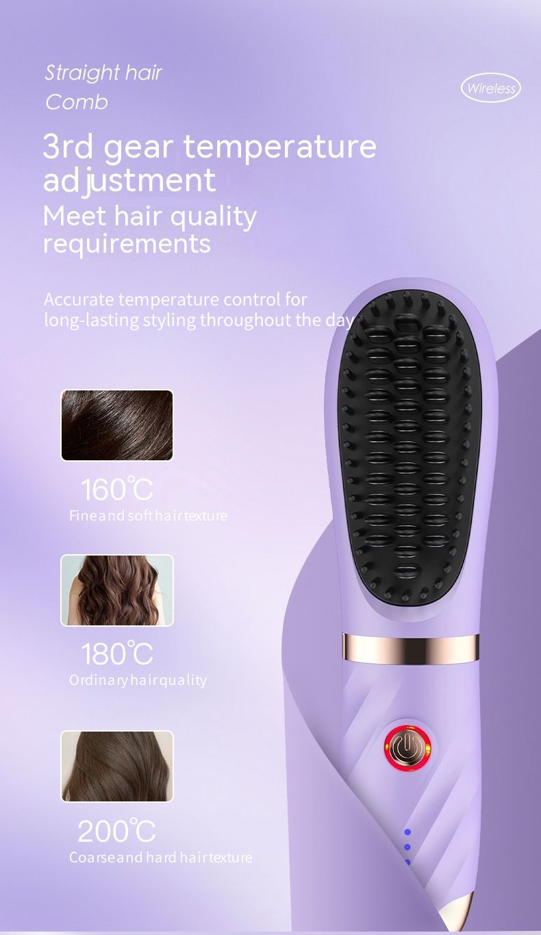 New lazy straight hair comb wireless hair straightener small USB charging portable travel curling and straightening dual purpose artifact_voghion.com