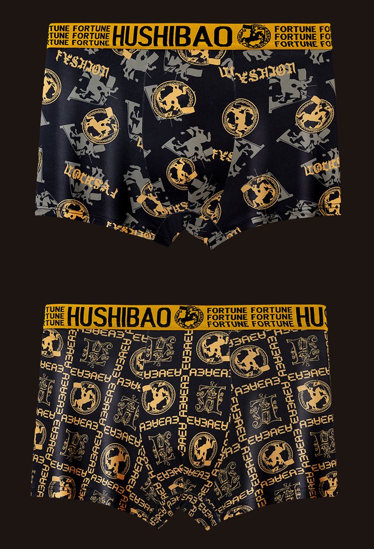 Temperamento aristocratico stile caldo nero e oro intimo maschile nobile intimo maschile boxer shorts e-commerce fabbrica vendita diretta all'ingrosso_voghion.com