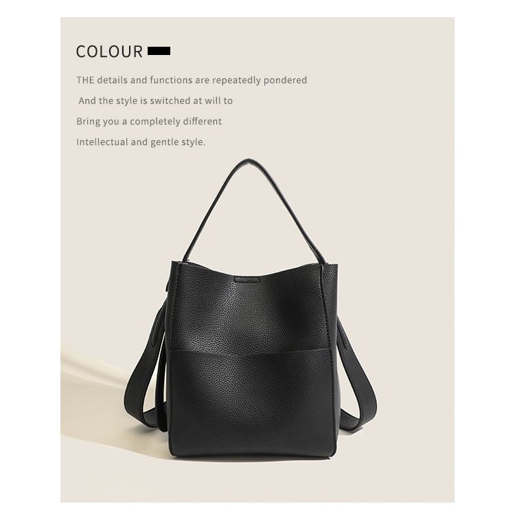 Borsa a secchiello da donna, design alla moda, borsa a secchiello da pendolare, borsa a mano, pratica e con tracolla, da donna_voghion.com