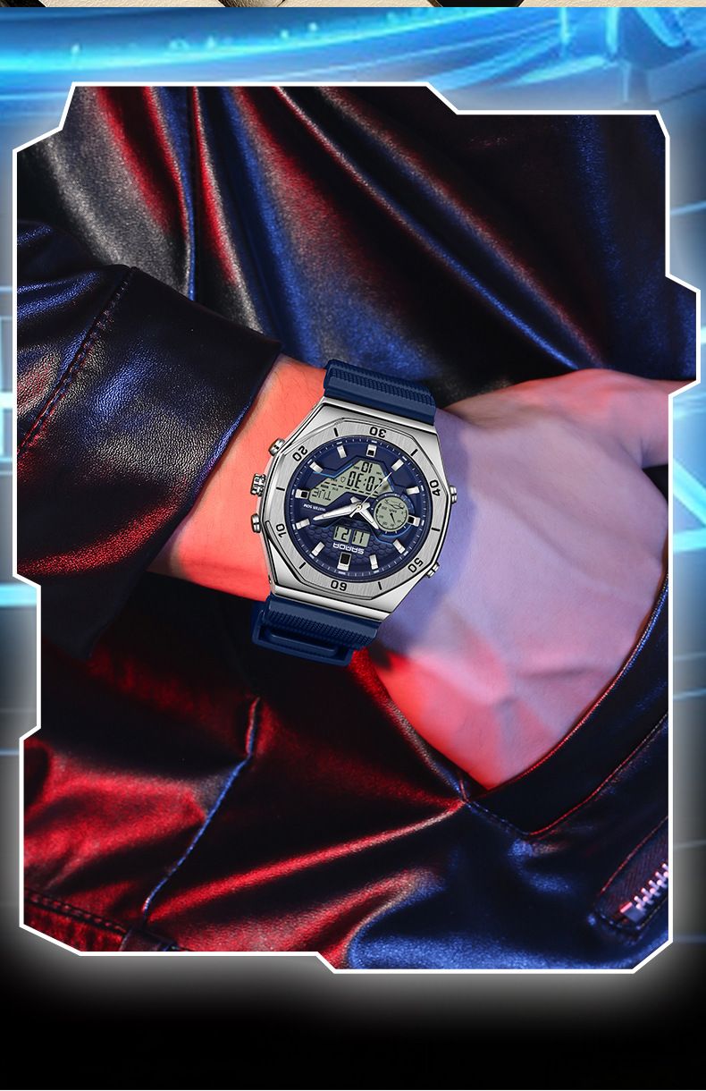 Men's Sport Digital Watch With Multifunction, Waterproof, Night Light, Stopwatch, Alarm, Dual Time, Date Display For Students And Outdoor Enthusiasts_voghion.com