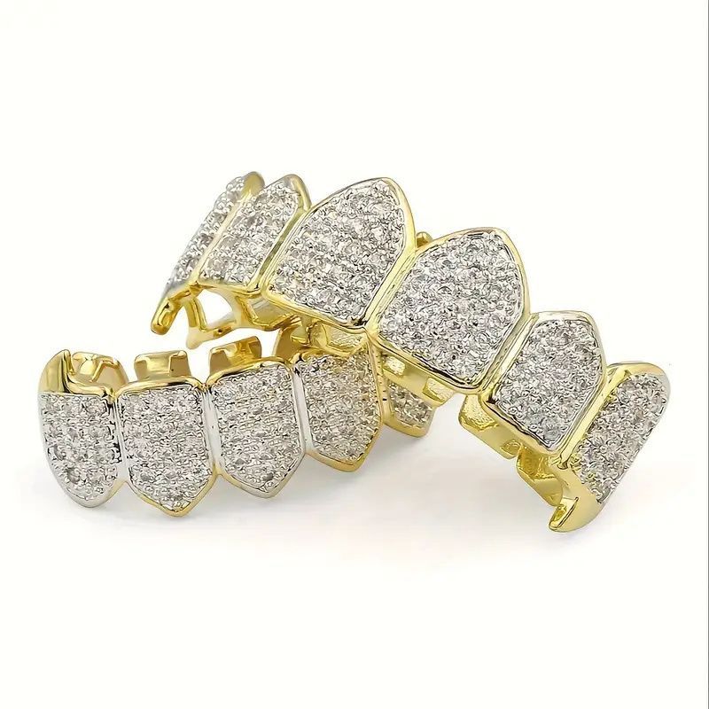 Aurora Atelier Diamond Flash Hip-Hop-Zahnspange, vergoldete Zähne, Festival-Zahnschmuck, personalisierte Rap-Zahndekoration_voghion.com