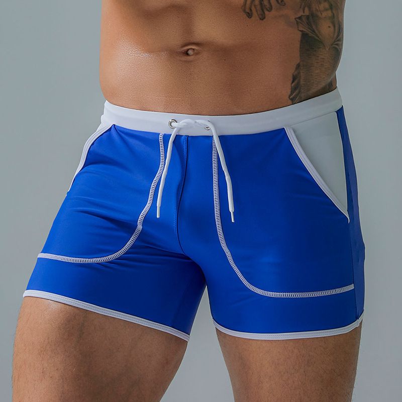Men's New Large Pocket Nylon Swim Trunks Fashionable Close-fitting Summer Pool Beach Quick-dry Boxer Shorts_voghion.com