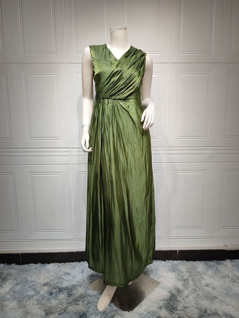 Damenbekleidung Helles Seidenkleid Dubai Robe Mode Abaya Weicher Zweiteiler_voghion.com