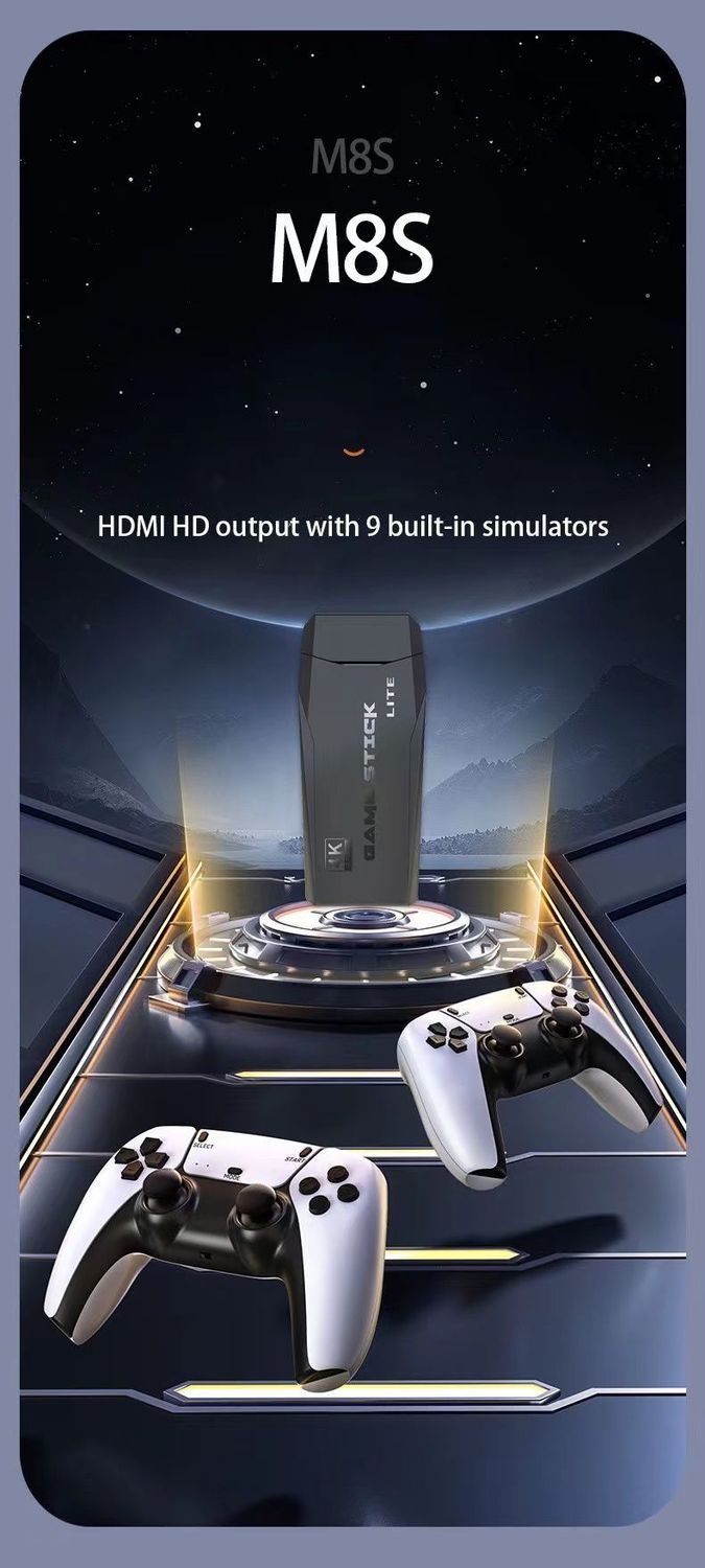 2024 New Home Console with TV 3D Classic Nostalgic Arcade Game HD 4k Wireless Childhood Duo_voghion.com