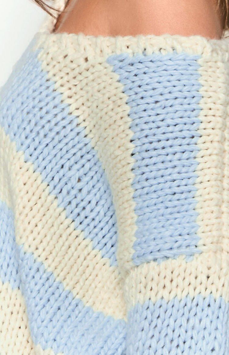 Oversized Dopamine Stripe Knit Sweater - Soft Fashion Drop Shoulder Top For Women, Sweet & Cozy Fall Winter Casual Wear_voghion.com