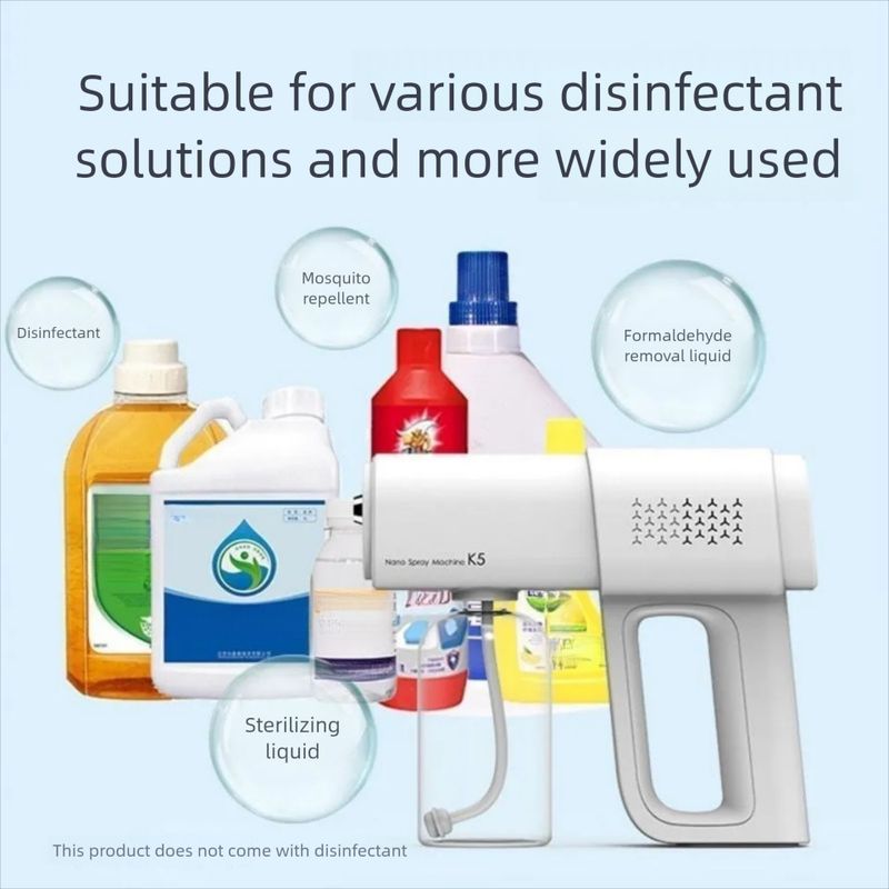 K5p Alcohol Spray Gun Blue Light Nano Electric Household Air Sterilization Express Atomizer Disinfection Machine_voghion.com