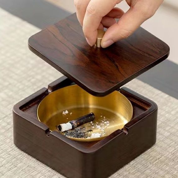 Posacenere in legno massello per la casa, nuovo stile cinese, sensazione di alta qualità per soggiorno, ufficio, uso commerciale, grandi dimensioni,_voghion.com