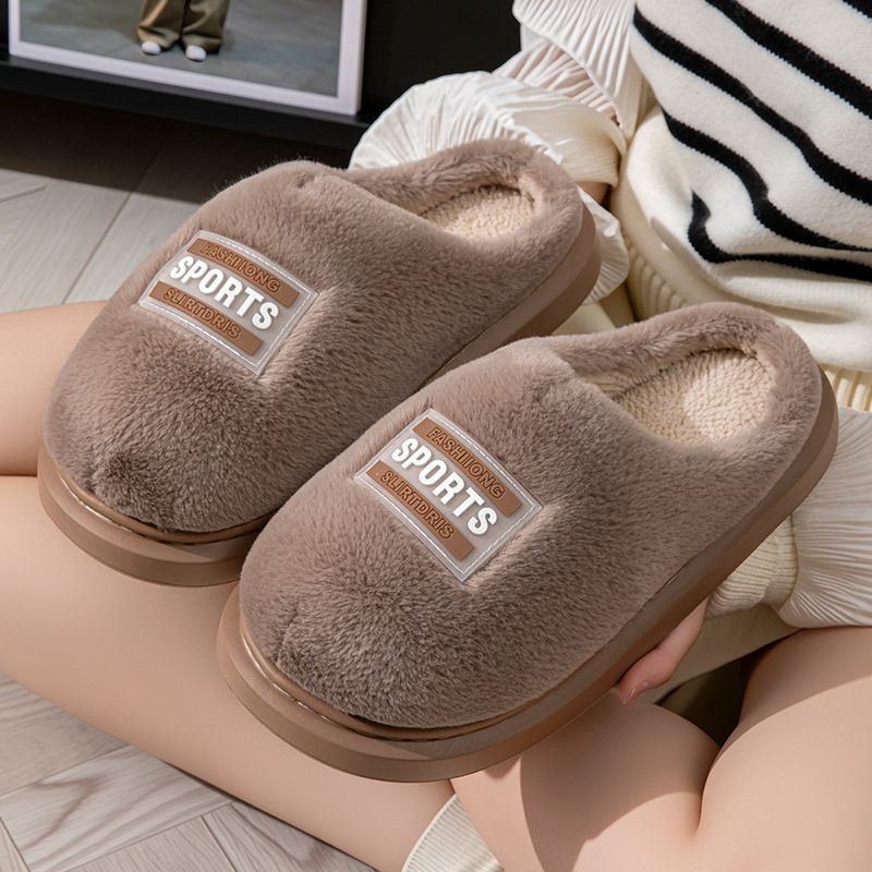 Flauschige Damen-Hausschuhe im Bowknot-Stil für den Innen- und Außenbereich im Herbst und Winter, dicke Sohle, mit Fleece gefüttert, warme Baumwollhausschuhe für Schwangere_voghion.com