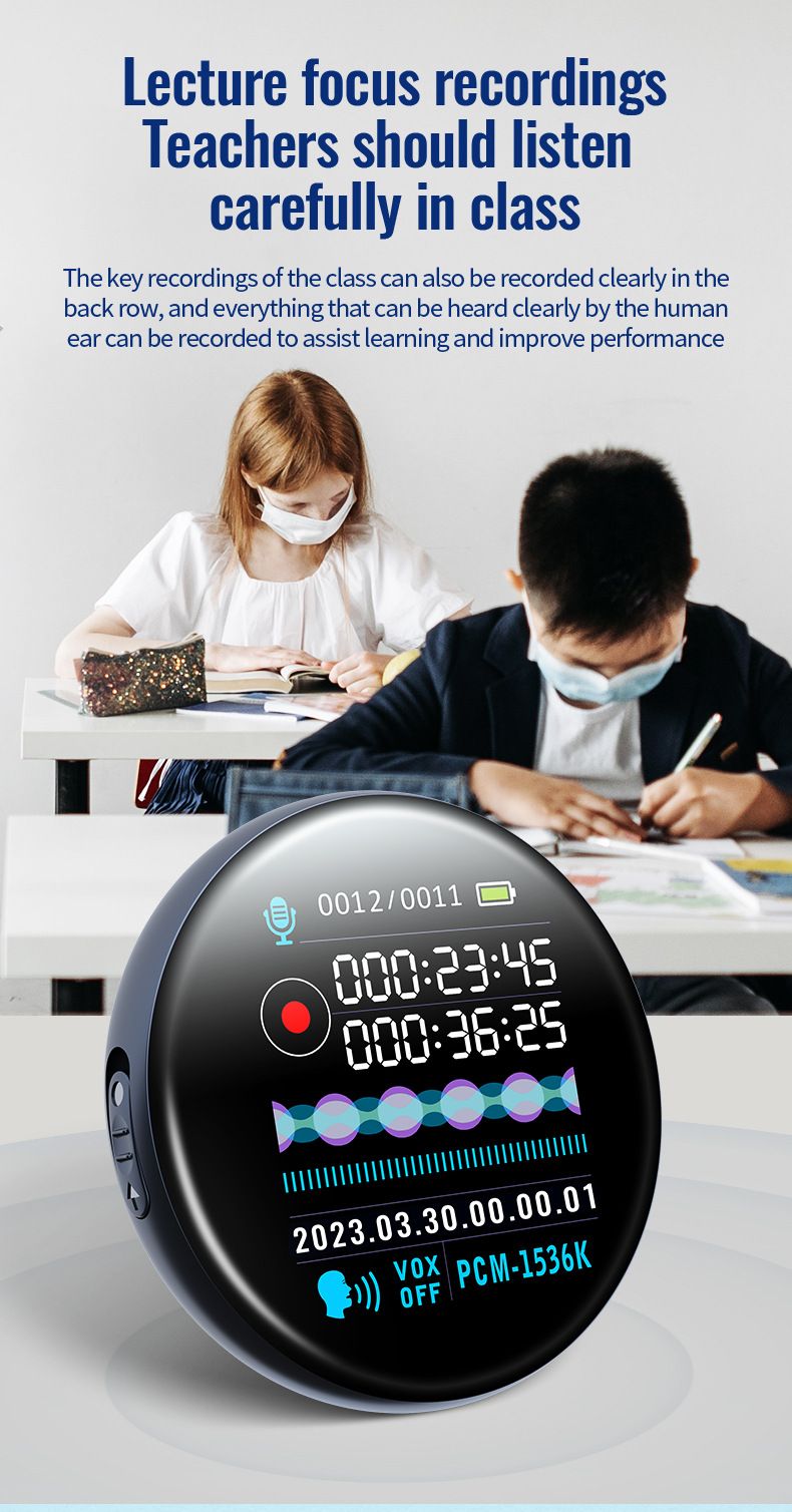 Digital Voice Recorder M29 Farbbildschirm MP3 HD Rauschunterdrückung AI Smart Voice Control Recorder E Book Recorder_voghion.com