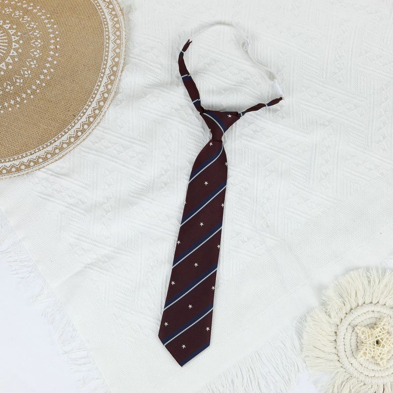 JK No-Tie Krawatte mit Gummiband, Fliege für Herren und Damen, vielseitig, täglich, gestreift, schlicht, Schuluniform, Campus-Stil_voghion.com