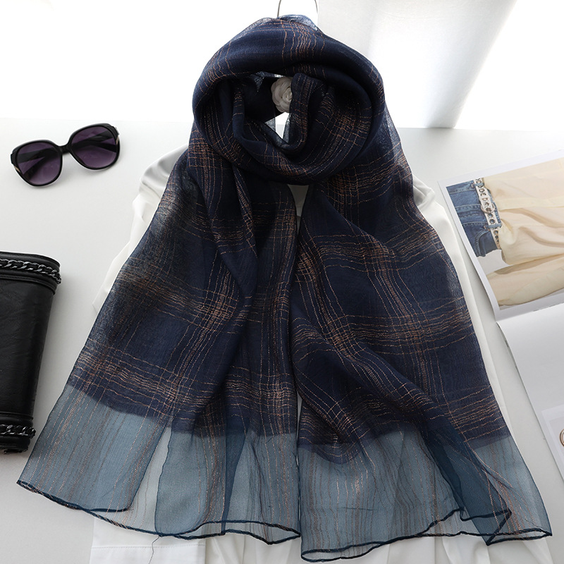 r autumn and winter new version of silk blended scarf female mulberry silk gold and silver silk long shawl dual-use silk scarf_voghion.com