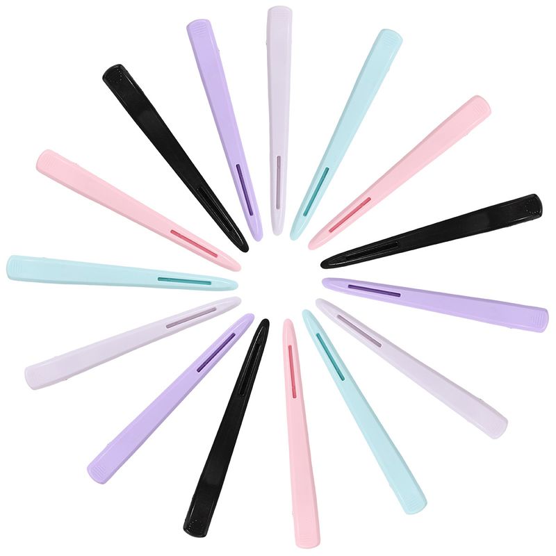 Pince à bec de canard longue non marquante de qualité professionnelle - Grande taille pour le lavage du visage, le maquillage, la frange et le positionnement des cheveux pour coiffeur_voghion.com