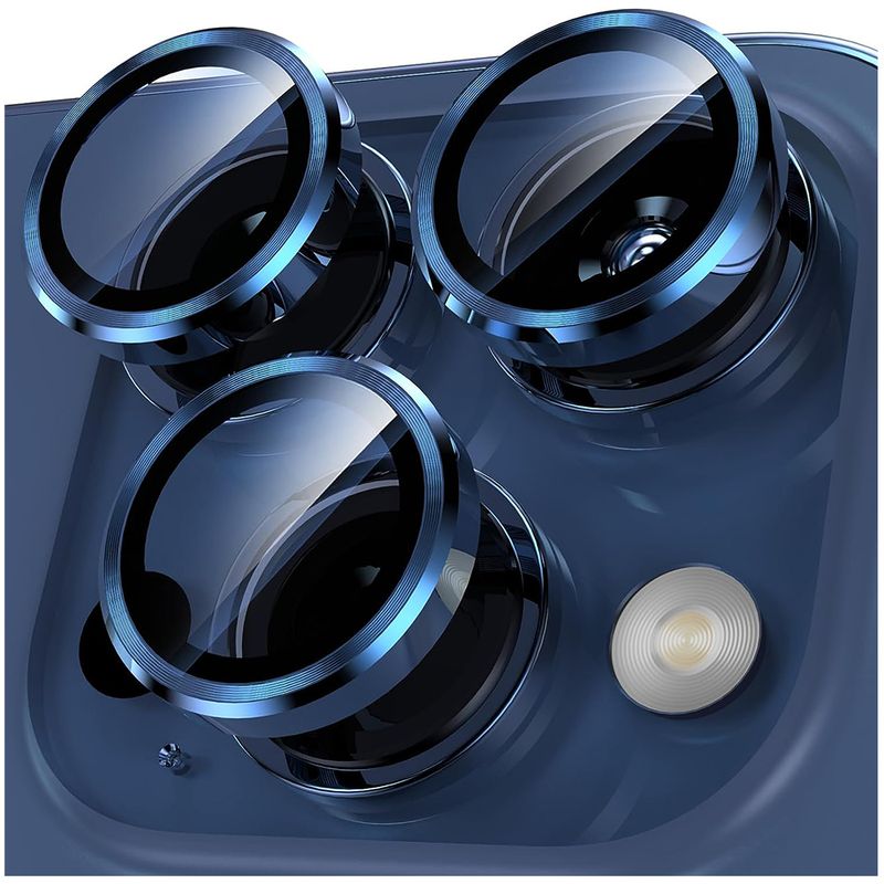 Kameraobjektivschutz für iPhone 16 Pro Max 16 Plus 15 iPhone 15 14Pro 15Pro 15Plus Schutzabdeckung aus gehärtetem Glas Titanblau_voghion.com