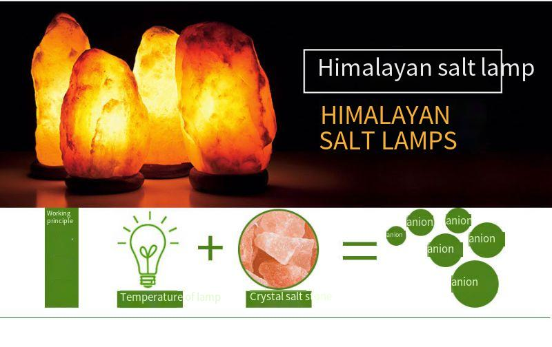 Lampada da comodino in cristallo di sale naturale dell'Himalaya transfrontaliera, luce notturna_voghion.com