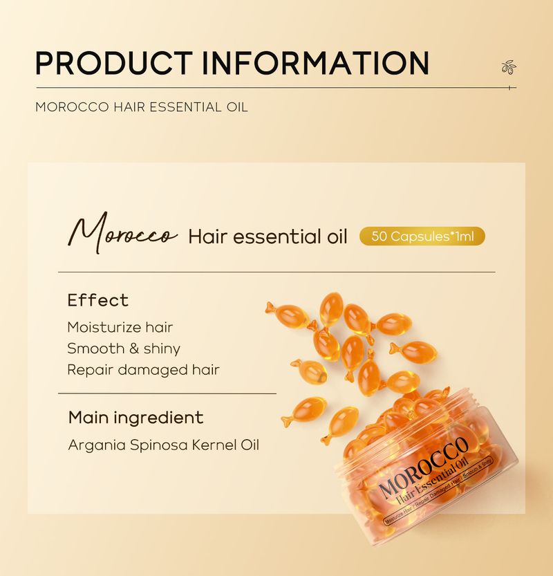 Scrub e trattamenti per il corpo Nuovo prodotto QUIYUM Olio essenziale per la cura dei capelli marocchino Capsule 50 capsule*1 ml Colorazione per capelli Verticale Morbida_voghion.com