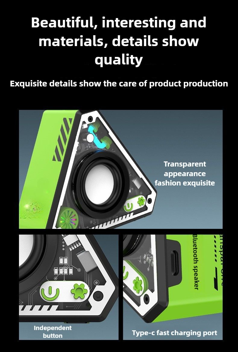 V2 Mini-Subwoofer, hohe Klangqualität, Bluetooth-Lautsprecher, tragbarer Desktop-Stereo-Mecha, kleine Stahlkanone_voghion.com