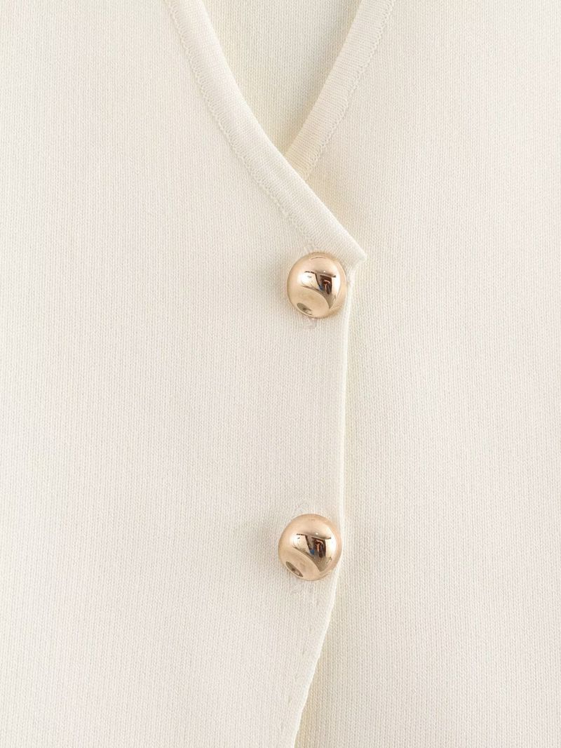 Débardeur tricoté à boutons dorés pour femme, nouvelle mode automne 2024 w063 2038_voghion.com