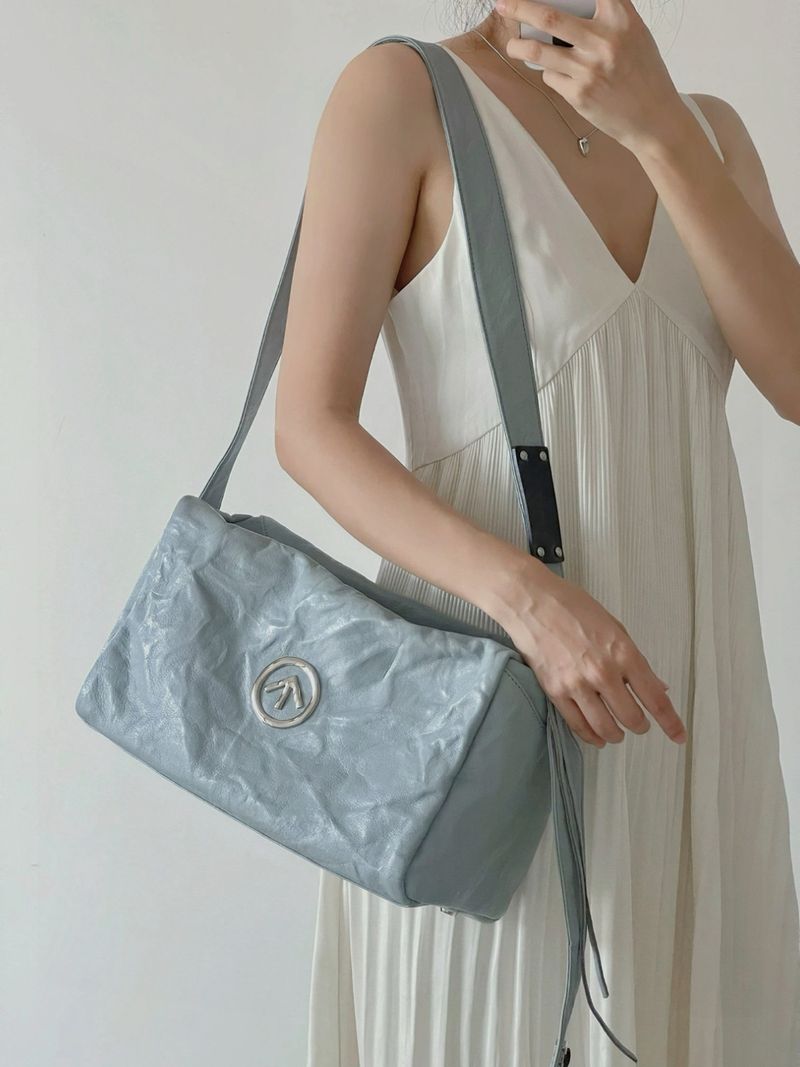 GR0TT0 Unisex Black Stone Arrowhead Pillow Large Capacity Commuter Slant Back Fashion Tote Soft Bag_voghion.com