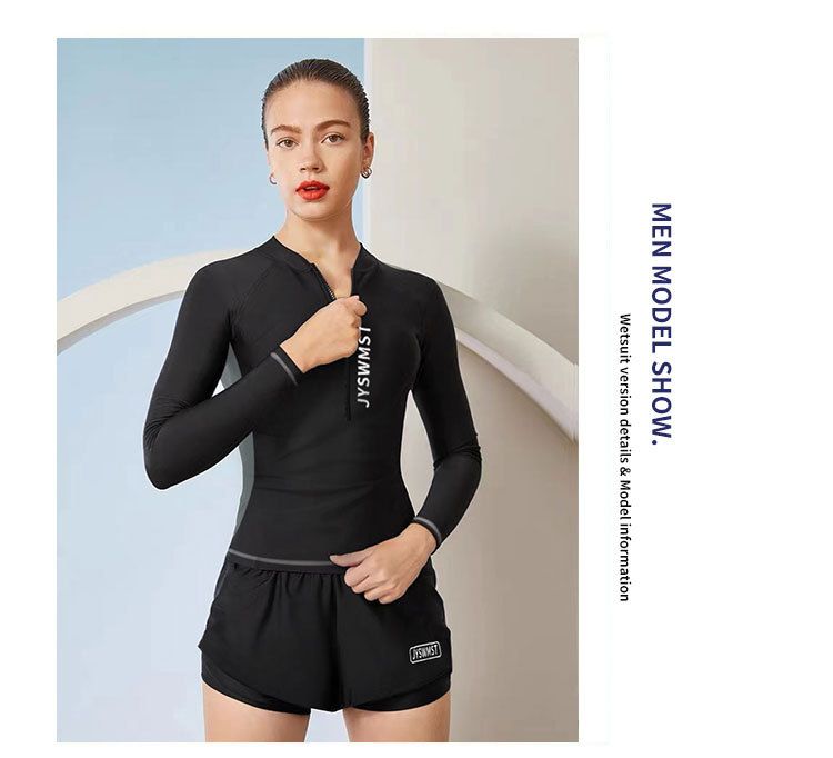 Dameskleding Koppelsbadpak Wetsuit Dames Zonnebescherming Top Heren Lange Mouwen Snorkelpak Split Badpak Surfpak_voghion.com