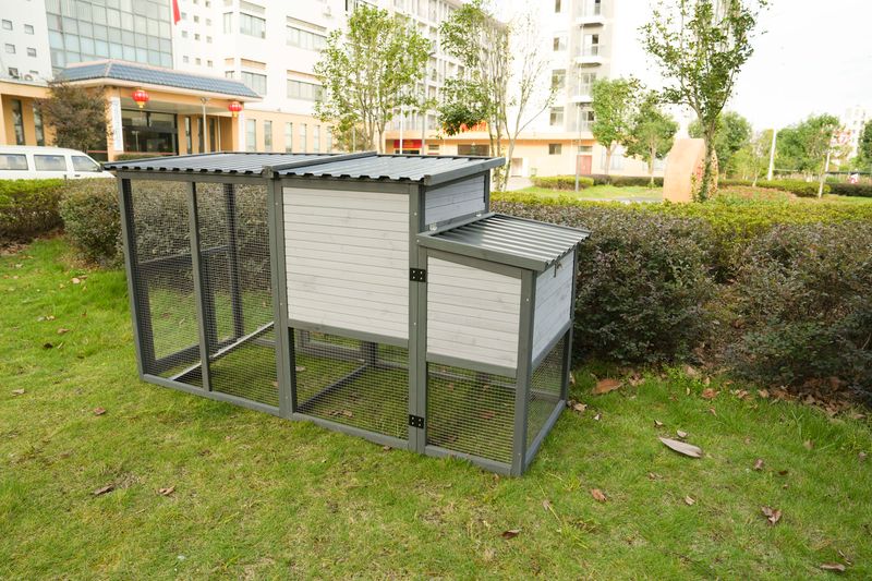 79"Large Chicken Coop With Upgraded Perches, Wooden Outdoor Chicken Cage With Large Nesting Box, Weatherproof Open Asphalt Roof &Removable Bottom, Duck House, Rabbit Hutch_voghion.com