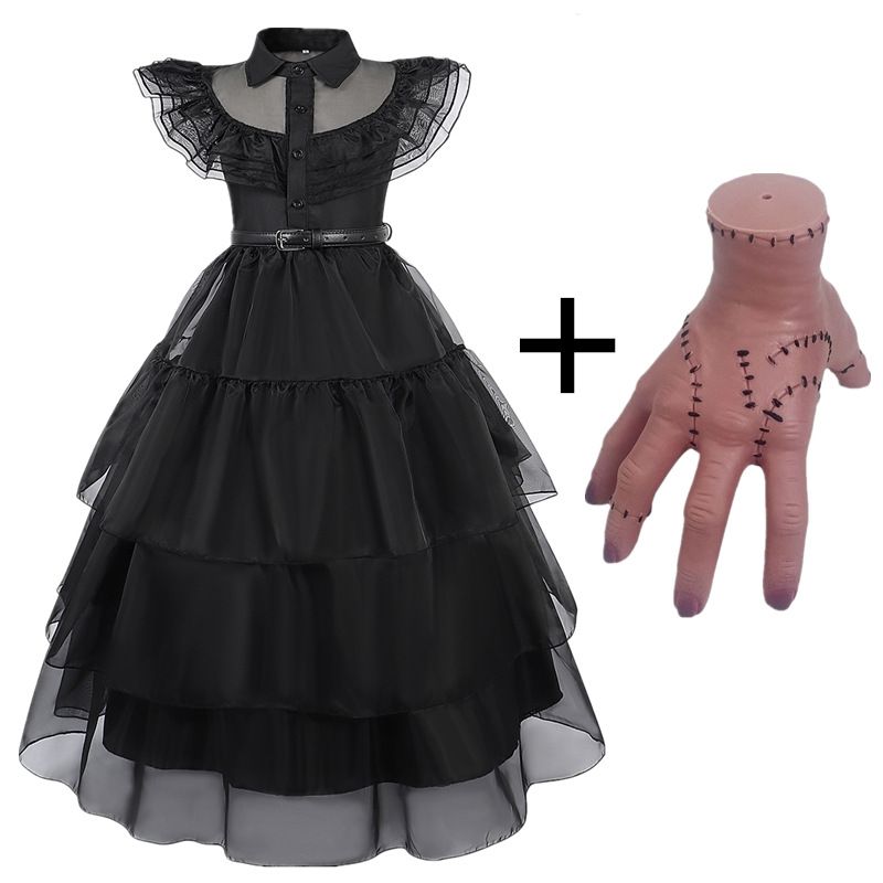 Τετάρτη, 2023 Μαύρη στολή Cosplay Halloween Οικογένεια Adams Φόρεμα πριγκίπισσας Coswear_voghion.com