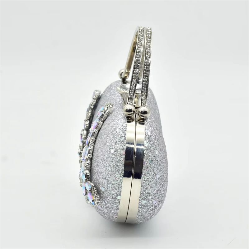 Vintage Diamant-Set klobige Sandalen mit Abendessen Tasche Set Mode Design Strass Abendtasche_voghion.com