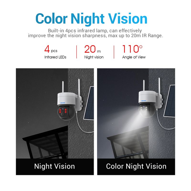 QF170 2MP WiFi Full Color Night Vision Two-way Audio Solar Camera(Black)_voghion.com