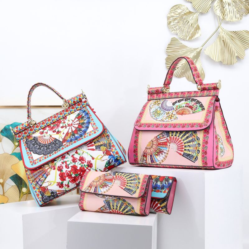 Elegante bolso tote de PU estampado para mujer: moderno bolso con estampado floral y animal, amplio interior, correa desmontable y múltiples bolsillos._voghion.com