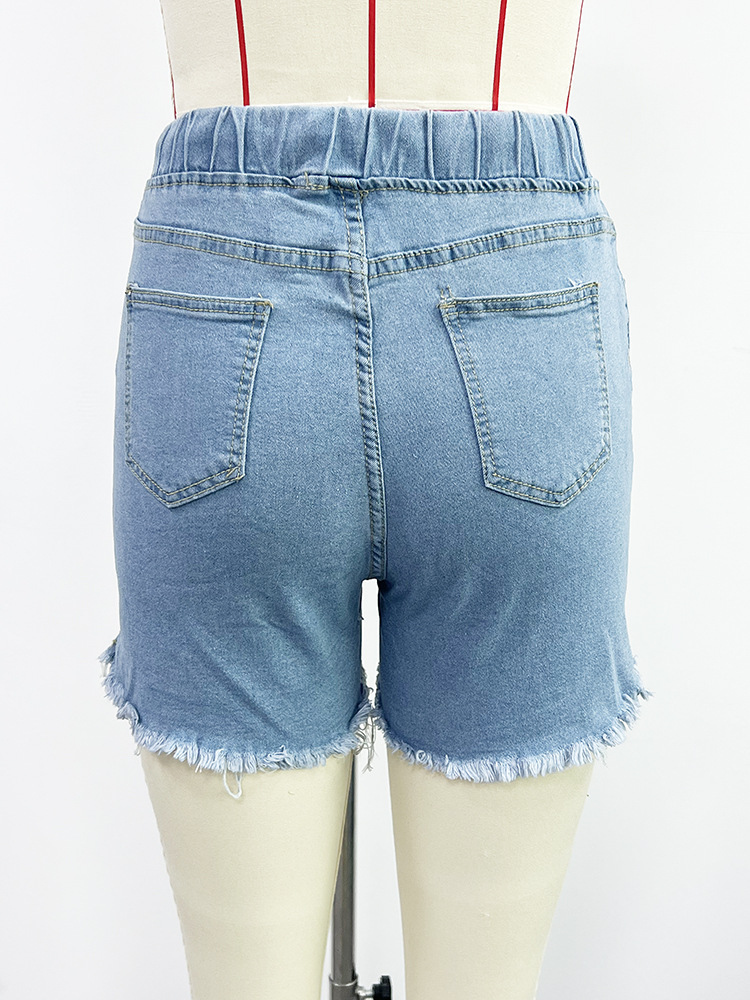 Pantaloncini da spiaggia a vita elastica, pantaloncini a gamba dritta alla moda da donna_voghion.com