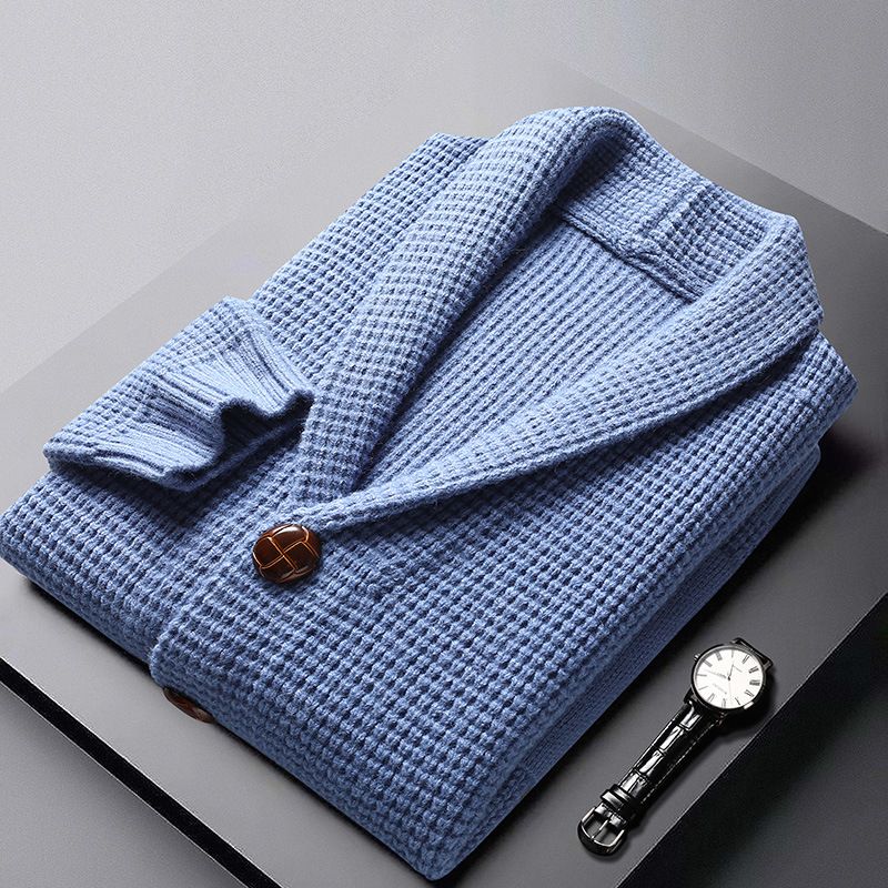 Pull à manches longues pour homme, cardigan tricoté de style coréen à col rabattu, tendance, nouvelle collection automne, We8850_voghion.com