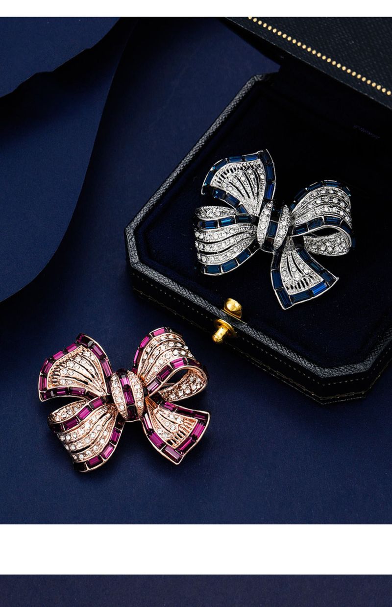 Broche de lazo de temperamento de alta gama para mujer, nuevo, ligero, de lujo, de nicho, para traje, ramillete, suéter con accesorios_voghion.com