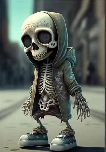 Nouvelle figurine en résine de poupée squelette d'Halloween - Alien, festival de fantômes, fête de dessin animé, décoration de table et de jardin_voghion.com