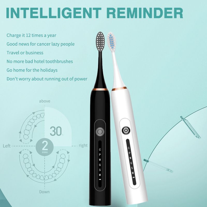 6-speed 4-head Sonic Toothbrush For Adults With Waterproof Charging_voghion.com