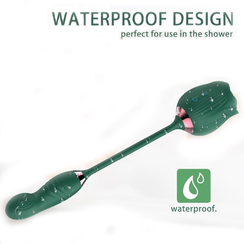 Xbonp Rose Toys Vibrators G-spot For Women, 3 In 1 Vibrator With Dildo Vibrating Green_voghion.com