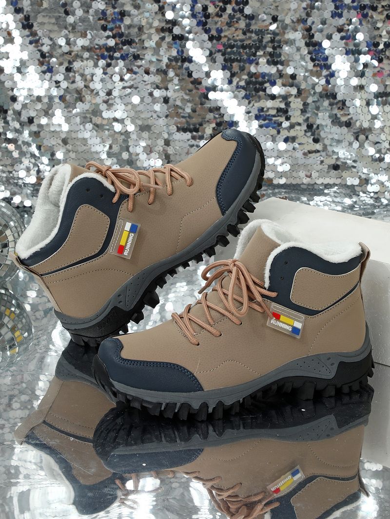 Herbst winter paar anti-rutsch verschleiß-beständig sport schuhe mit dicken baumwolle schuhe, kurze samt bequem für beide_voghion.com