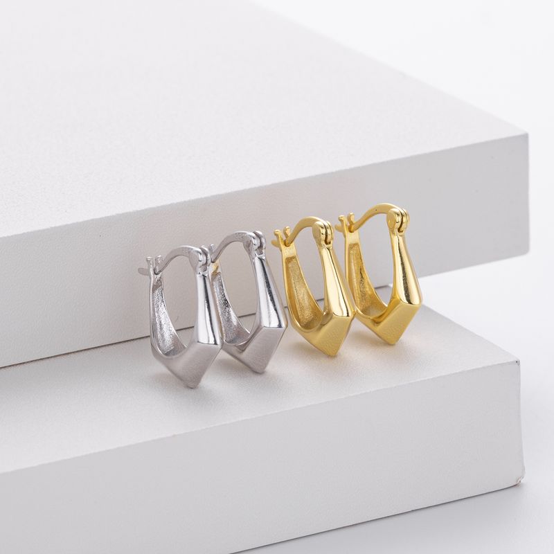 Orecchini a cerchio alla moda in argento puro, stile coreano autunnale, con fibbia, semplici orecchini a nido d'ape e accessori_voghion.com