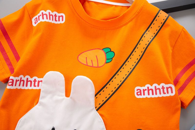 Five Little Seven Abbigliamento per bambini 2024 Nuovo stile estivo 0-4 Set di magliette a maniche corte con scollo rotondo per ragazzi e ragazze_voghion.com