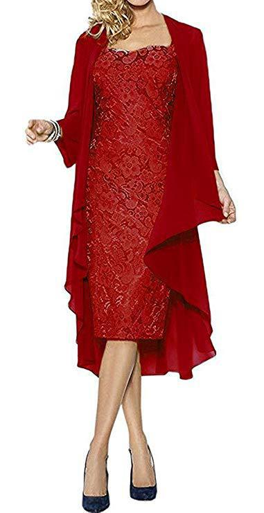 European and American large size lace two-piece elegant party dress including cardigan_voghion.com